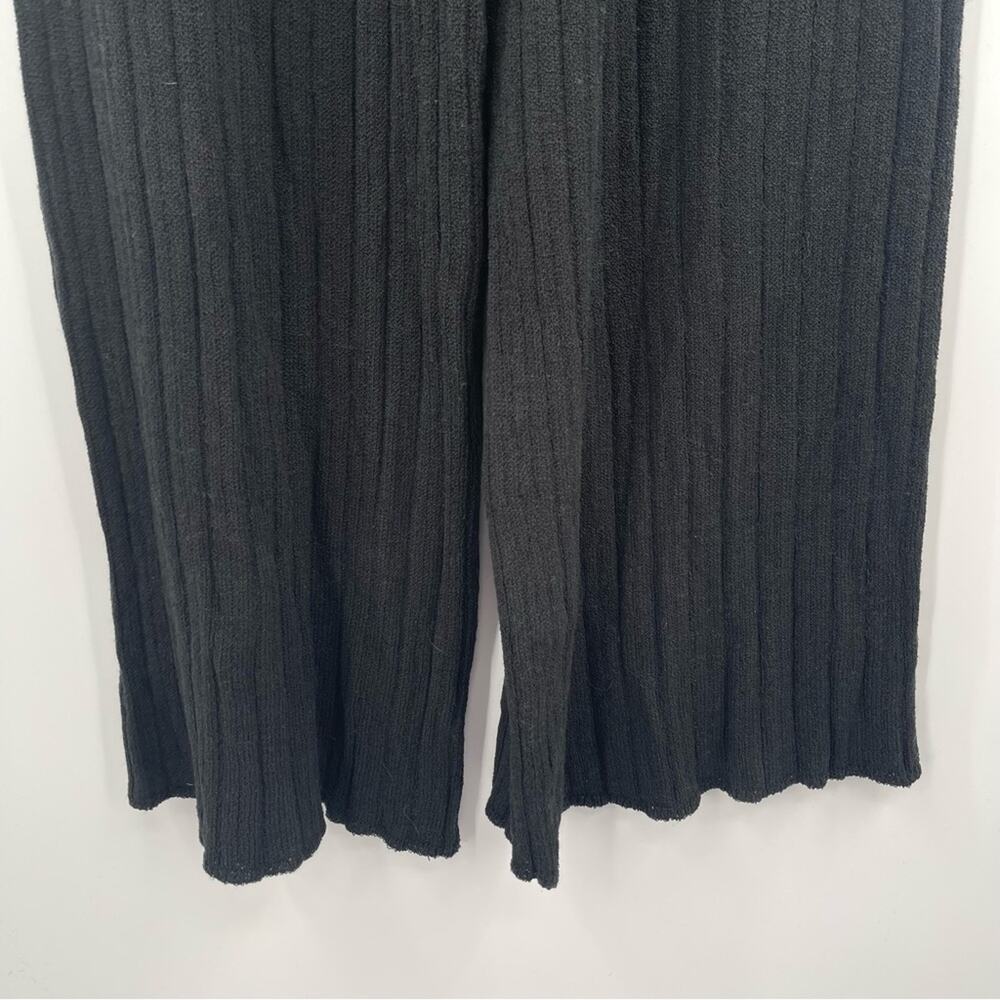 SNDYS Everyday Lounge x Revolve Baha Ribbed Knit Wide Leg Pants Black Medium NWT - Picture 15 of 16